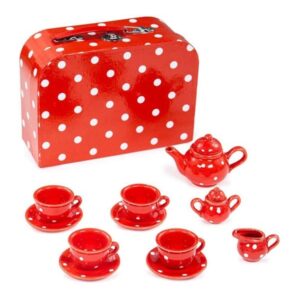 Bigjigs Porcelain Tea Set In Storage Case 12 Pcs