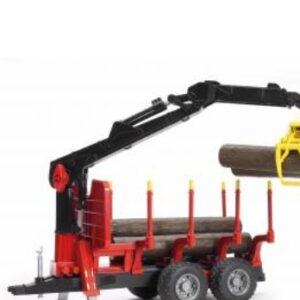 Bruder Forestry Trailer With Loading Crane 4 Trunks And Grab Toy