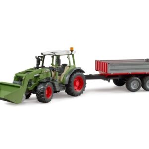 Bruder Fendt Vario 211 Tractor With Frontloader And Tipping Trailer Toy