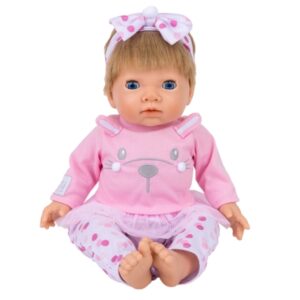 Tiny Treasures Pink Bunny Baby Blonde Hair Doll