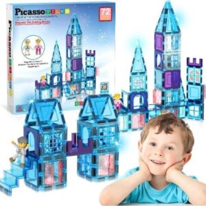 Picasso Tiles 72 Pc Ice Winter Theme Magnetic Tiles Set